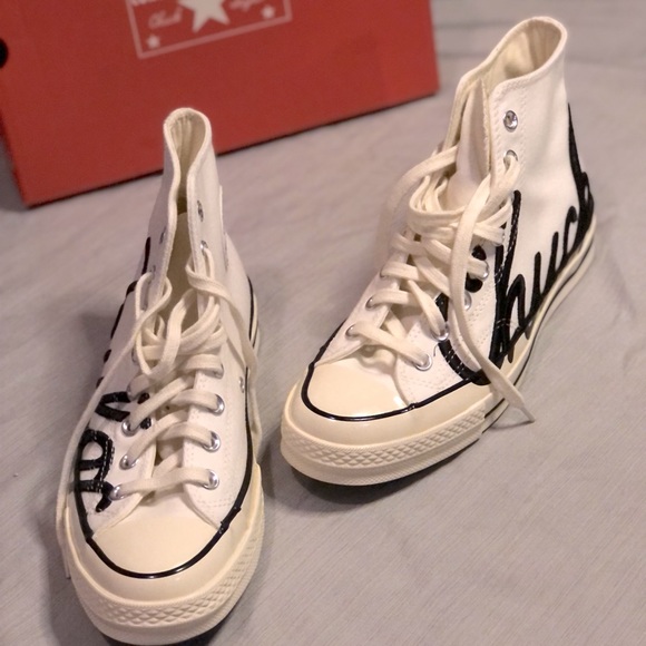 Cursive Chuck Taylor Converse Sneakers - Picture 2 of 12